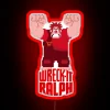 Wreck-It Ralph's RGB neon sign in bright red colors.