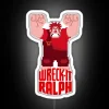 Wreck-It Ralph neon sign with RGB lights glowing in white