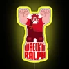 Wreck-It Ralph neon sign in RGB colors with yellow accents