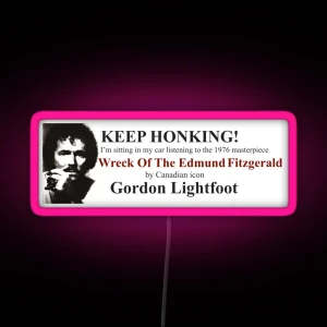 Wreck Of The Edmund Fitzgerald Gordon Lightfoot RGB Neon Sign