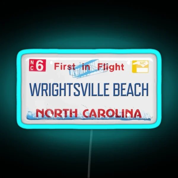 Wrightsville Beach NC License Plate RGB Neon Sign