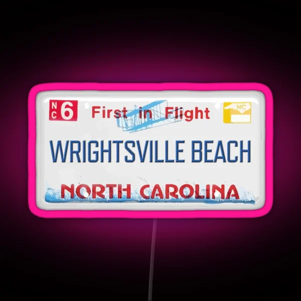 Wrightsville Beach NC License Plate RGB Neon Sign