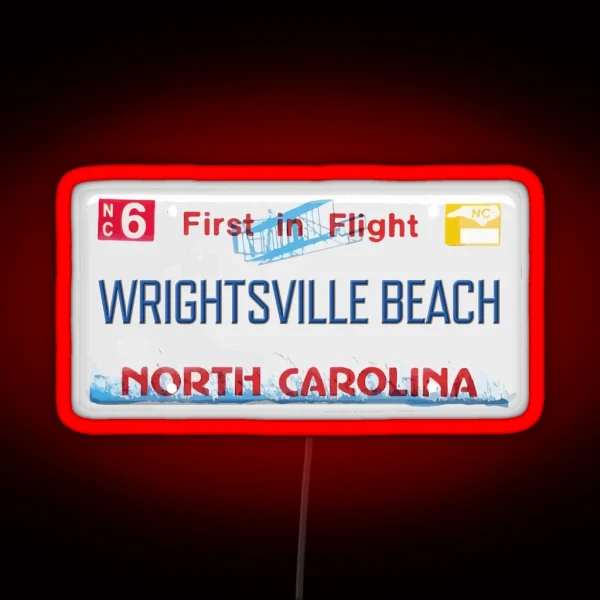 Wrightsville Beach NC License Plate RGB Neon Sign