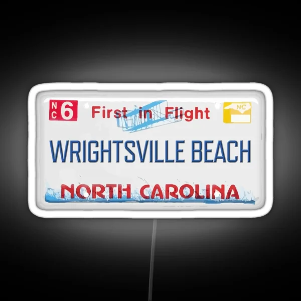 Wrightsville Beach NC License Plate RGB Neon Sign