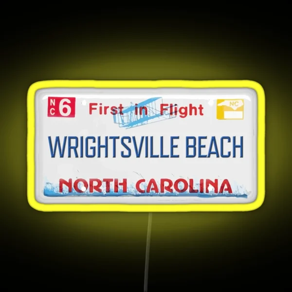 Wrightsville Beach NC License Plate RGB Neon Sign