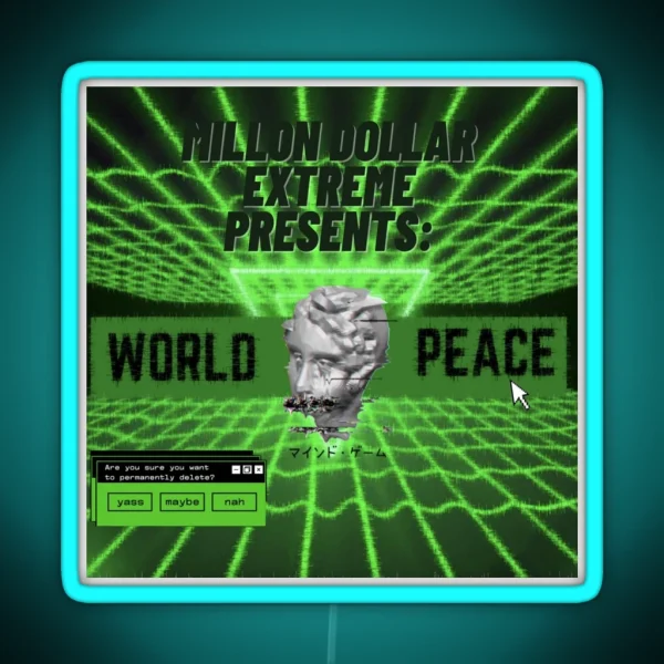 WRLDPEACE MDE Green Neon Design RGB Neon Sign