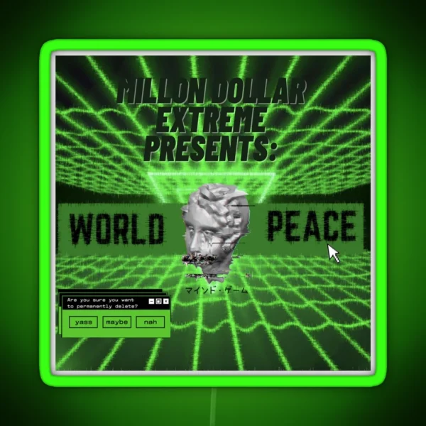 WRLDPEACE MDE Green Neon Design RGB Neon Sign
