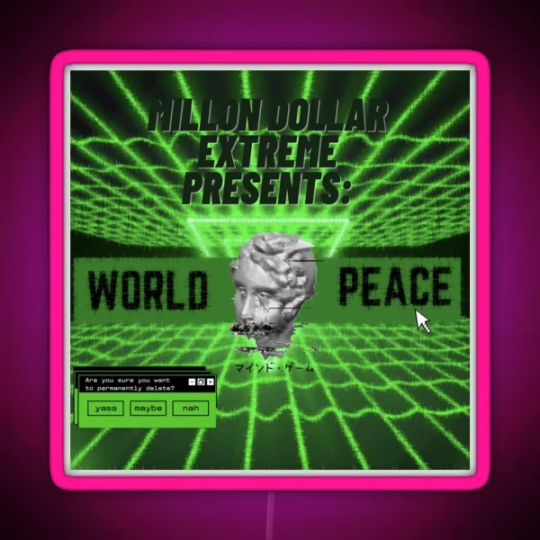 WRLDPEACE MDE Green Neon Design RGB Neon Sign