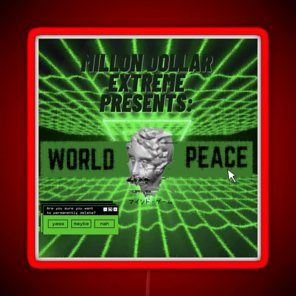 WRLDPEACE MDE Green Neon Design RGB Neon Sign