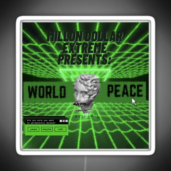 WRLDPEACE MDE Green Neon Design RGB Neon Sign