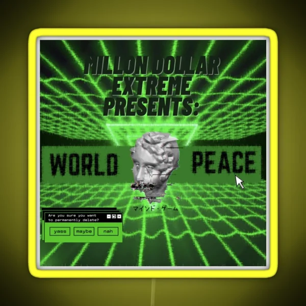 WRLDPEACE MDE Green Neon Design RGB Neon Sign