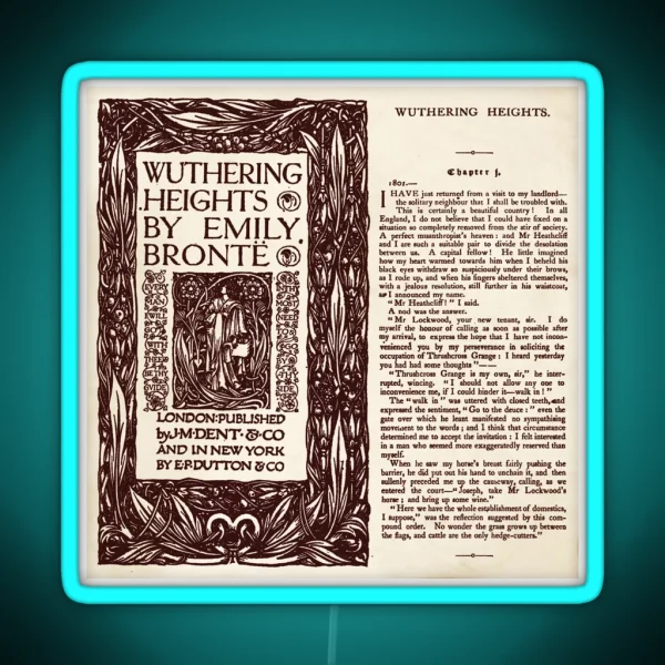 Wuthering Heights Pages London Published Edition RGB Neon Sign
