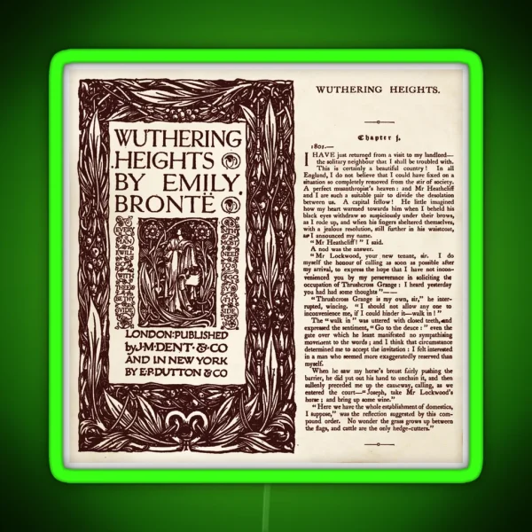 Wuthering Heights Pages London Published Edition RGB Neon Sign