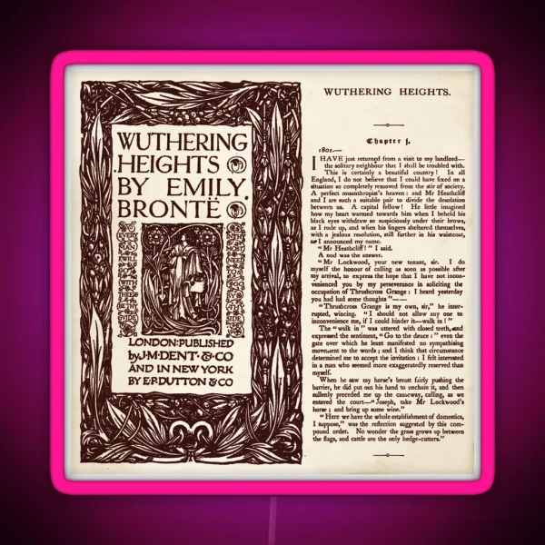 Wuthering Heights Pages London Published Edition RGB Neon Sign