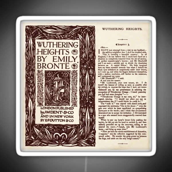 Wuthering Heights Pages London Published Edition RGB Neon Sign
