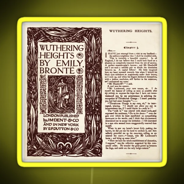 Wuthering Heights Pages London Published Edition RGB Neon Sign