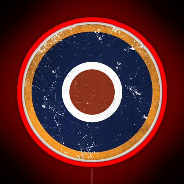 WW2 Royal Air Force Roundel Late War RGB Neon Sign