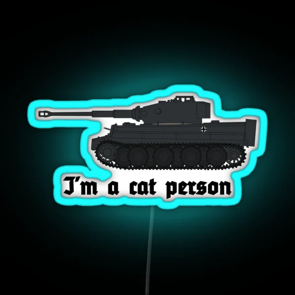 Ww2 Tiger Tanks Cat RGB Neon Sign