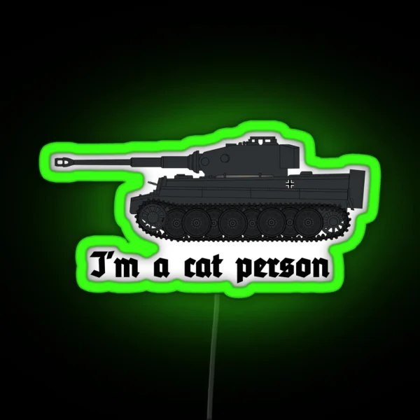 Ww2 Tiger Tanks Cat RGB Neon Sign