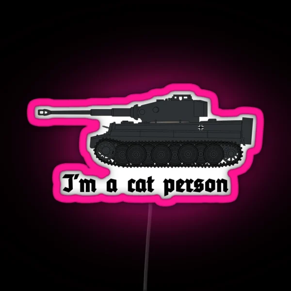 Ww2 Tiger Tanks Cat RGB Neon Sign