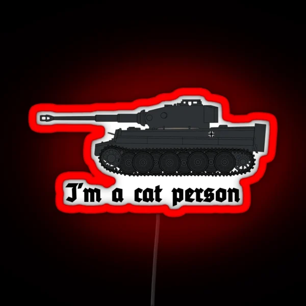 Ww2 Tiger Tanks Cat RGB Neon Sign