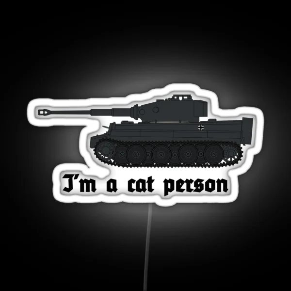 Ww2 Tiger Tanks Cat RGB Neon Sign