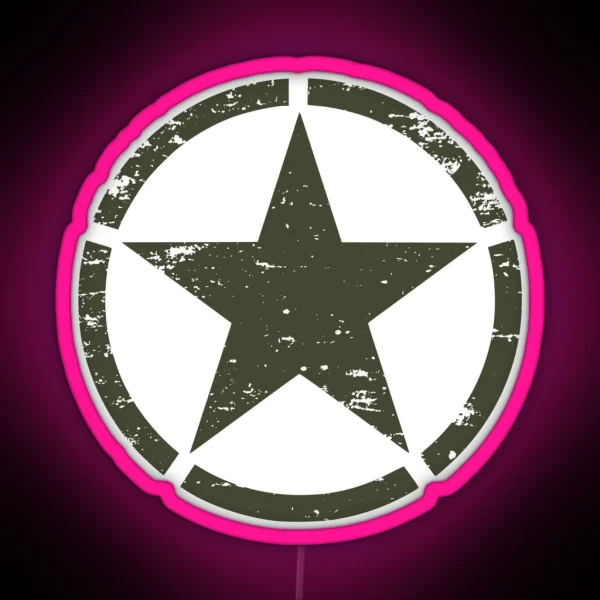 WWII Allied Invasion Star D Day RGB Neon Sign