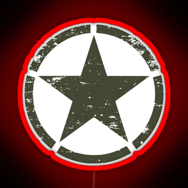 WWII Allied Invasion Star D Day RGB Neon Sign