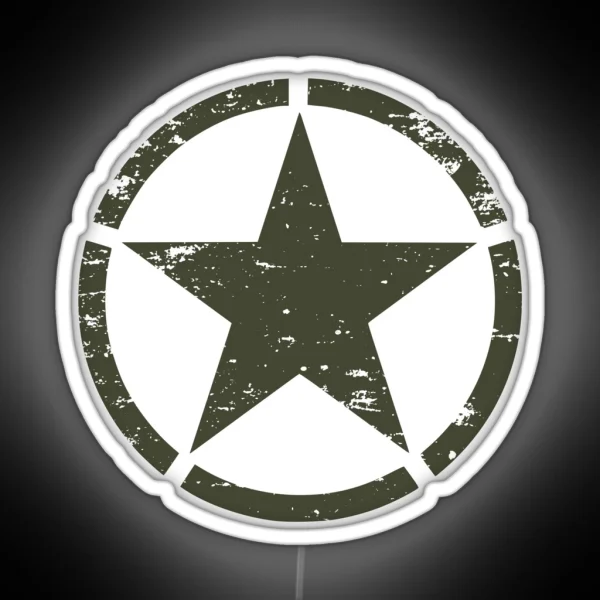 WWII Allied Invasion Star D Day RGB Neon Sign