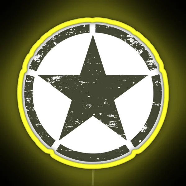 WWII Allied Invasion Star D Day RGB Neon Sign