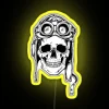 WWII Flying Ace Neon Sign in Vibrant Yellow Color