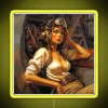 WWII-era radio operator in yellow uniform with neon sign background.