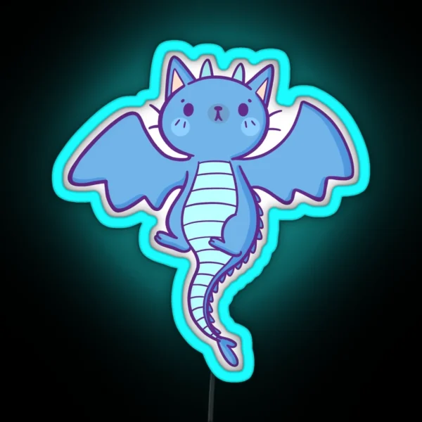 Wyvern Cat Dragon RGB Neon Sign