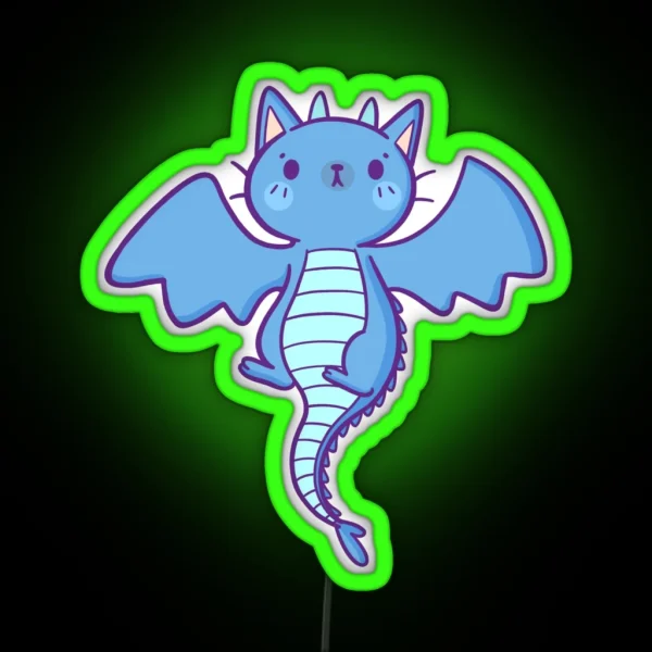 Wyvern Cat Dragon RGB Neon Sign
