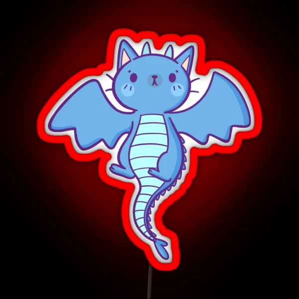 Wyvern Cat Dragon RGB Neon Sign