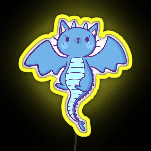 Wyvern Cat Dragon RGB Neon Sign
