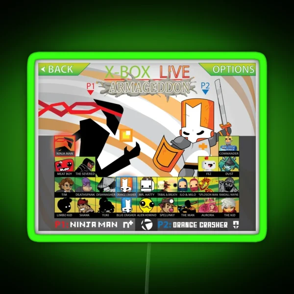 X Box Live Armageddon RGB Neon Sign