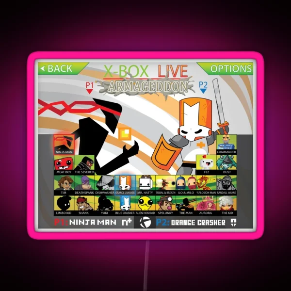 X Box Live Armageddon RGB Neon Sign