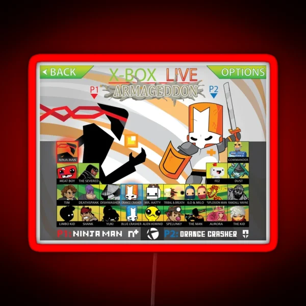X Box Live Armageddon RGB Neon Sign