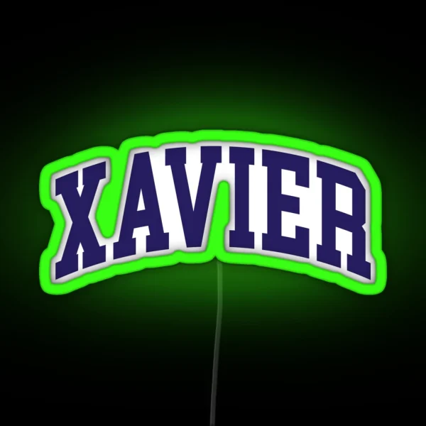 Xavier College Font Curved RGB Neon Sign