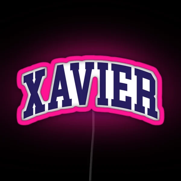 Xavier College Font Curved RGB Neon Sign
