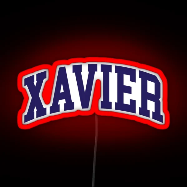 Xavier College Font Curved RGB Neon Sign