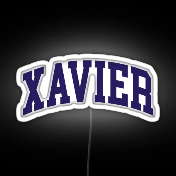 Xavier College Font Curved RGB Neon Sign