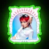 Neon green sign with XG Jurin logo