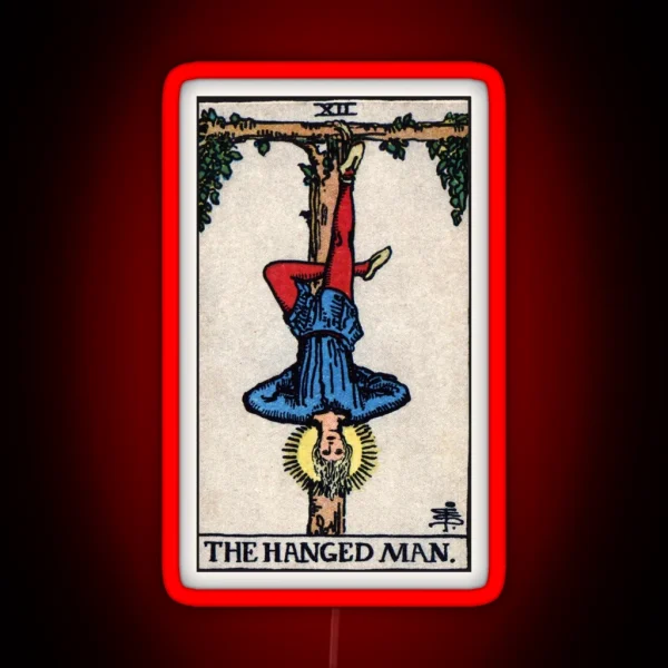 XII The Hanged Man Tarot Card RGB Neon Sign
