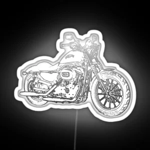 XL883N Pencil Silhouette Motorcycle Cruiser Bobber Chopper RGB Neon Sign