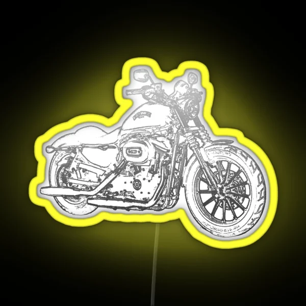 XL883N Pencil Silhouette Motorcycle Cruiser Bobber RGB Neon Sign