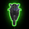 Yamaha R6 motorcycle with RGB neon lights on a green background.