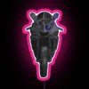 Yamaha R6 with customizable RGB neon pink accents on its chassis.