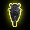 Yamaha R6 with RGB neon sign on yellow background